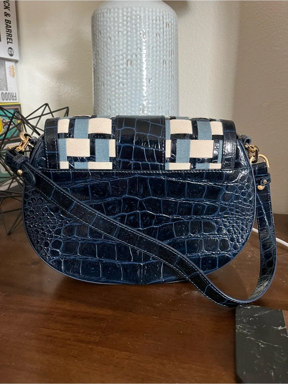 Brahmin Cynthia Coastal Blue Edgewater Crossbody Bag